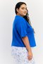 Rosaline By Women Crew Neck Short Sleeves Graphic Print Pajama Top, Blue - 2