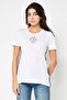 Women Crew Neck Short Sleeve Graphic Print Top, White