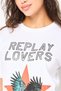 Women Crew Neck Short Sleeves Brand Logo T-Shirt, White - 3