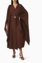 Sheila Effortless Elegance and Comfort with Adjustable Waist Belt and Kaftan Sleeves Abaya - 2