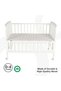 Moon Wooden Portable Crib (129X69X96 cm), 3 Level Height Adjustment, Universal Casters - White - 4