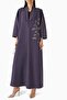 Stylish Embroidered Crepe Abaya with a Matching Shemagh Closure Design - 2