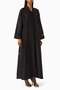 Stylish Lace Embroidered Abaya with Front Button Closure Long Sleeves Design for Modern Women