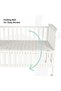 Moon Wooden Portable Crib (129X69X96 cm), 3 Level Height Adjustment, Universal Casters - White - 7