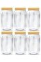 6-Pieces Plastic Spice Storage Pet Jar - Sunpet 3000 ml Round Clear Jars with Lid - 2