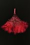Burgundy Bridal Handkerchief, Decorated with Glass Beads and Feather, Groom Wedding Henna Circumcision Engagement Bride Promise Bridesmaid - 5