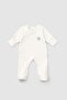 White Jumpsuit with Organic Cotton Booties and Self-Gloves