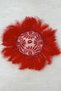 Red Bridal Handkerchief, Glass Bead and Feather Embellished, Groom Wedding Henna Circumcision Engagement Bride Promise Bridesmaid - 4