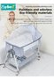 7PCS Baby Bedside Crib, Babies Bed with 360° Swivel Wheels, Portable Folding Bassinet for Infant Newborn, Nursery Beds with Mosquito Net, Mat, Basket, Cooler, Pillow, Diaper Changing Station - 5