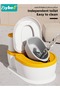 Baby Potty Training Seat, Kid Size Potty, Realistic Potty Training Toilet with Lid Back, Babies Toilets with a Brush and 20pcs Clean Bag, for Toddlers Infants Kids Boys Girls, Easy to Empty and Clean - 5