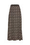 Women's Long Black Beige Leopard Patterned Viscose Skirt