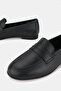 Women's Black Khaki Natural Leather Loafer Ballet Shoes, Size 36-41 - 4