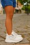 Children's Sports Shoes with Hidden Heels, Laces and Zipper, with Stone Accessories - 2