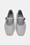 Women's Gray Khaki Natural Leather Buckle Strap Flat Shoes, Size 36-41 - 3