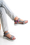 Norivielle Gray Women's Short Heel Orthopedic Comfortable Sole Velcro Adjustable Daily Stylish Sports Sandals - 4