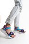 Norivisa Black Purple Blue Women's Wedge Heel Orthopedic Comfortable Sole Velcro Adjustable Daily Stylish Sports Sandals - 3
