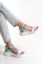 Women's Pink White Wedge Heel Orthopedic Comfortable Sole Velcro Adjustable Daily Stylish Sports Sandals - 3