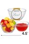 Set of 4 Fruits Bowl 4.5" Acrylic Jelly Bowls - Fruit Bowls | Clear Textured Serving Bowl f - 2