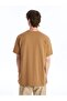 Xside Brown Crew Neck Short Sleeve Printed Combed Men's T-Shirt - 5