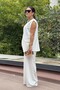 Vest and Pants Set with Button Detail on the Shoulder Cr4006 - 2