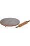 Wooden Chakla belan with Rolling Pin | Rigag Maker Roti Pizza Chapati Flatbread Tortilla | C - 2