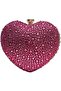 Heart-Shaped Rhinestone Evening Clutch – Pink - 2