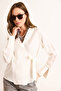 Women's Ecru Shirt Detailed Side Tie Woven Modal Blouse Blz-19003092 - 6