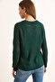 Women's Emerald Green Openwork Detailed Knitwear Blouse Blz-19003090 - 6