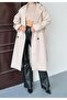 Women's Buttoned Epaulette Lined Cashmere Coat - 3