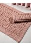 Nyraa Cotton Bath Mat Set (60X100)(50X60)Pink+ - 3
