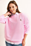 Women's Pink Teddy Bear Embroidered Stitching Detailed Thick Sweatshirt Swt-19000731 - 5