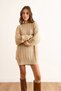 Women's Beige Tiny Hair Braided Knitwear Tunic Dress Elb-19002534 - 6