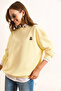 Women's Yellow Teddy Bear Embroidered Stitching Detailed Thick Sweatshirt Swt-19000731 - 5