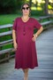 Fullly Flexible Lycra Cotton Fabric Short Sleeve V-Neck Cotton Viscose Plus Size Dress with Bead Detail - 4