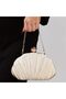 Champagne Shell-Shaped Evening Clutch – Elegant Crossbody Purse for Women with Removable Strap – - 8