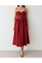 Red Waist Detailed Poplin Dress - 2001 - 2