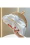 White Mini Clutch Bag with Crown Design, Pearl Accents & Removable Strap - 5
