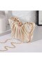 Elegant Champagne Butterfly Clutch – Pleated Ruched Design with Rhinestone Detail - 6