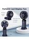 Handheld Fan 3000mAh Rechargeable Mini USB Fan –5 Speed Portable Folding Desk Fan with Power Display - 4