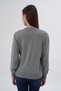 Women's Medium Gray 100% Organic Cotton Crew Neck Knitwear Sweater Blouse Trıst-6101 - 5