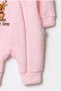 Winter Sweet Reindeer Embroidered Hooded Welsoft Zippered Baby Jumpsuit - 3