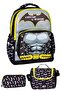 3-Piece Elementary School School Bag for Girls and Boys with Lunchbox and Pen Holder, Black Batman