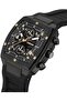 DT008 Chronograph Watch – Black Dial, Gold Screw-Detail Case, 40mm Silicone Strap, Multi-La - 2
