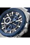 DT007 Chronograph Watch - 43.5MM Blue Textured Dial with Yellow Accents, Blue Leather Strap, - 7