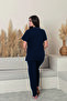 Women's 100% Cotton Piped High-Quality Shirt Collar Buttoned Short-Sleeve Plus Size Pajama Set - 4
