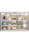 Adjustable and Expandable Multi-Function Under Sink Organizer Shelf White