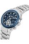 DT004 Men's Chronograph Watch with Blue Textured Dial, Contrast Accents, Stainless Steel Brac - 2