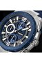 DT007 Chronograph Watch - 43.5MM Blue Textured Dial with Yellow Accents, Blue Leather Strap, - 6