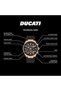DT004 Men's Chronograph Watch with Rose Gold Accents, Black Textured Dial, Leather Strap, Wat - 5
