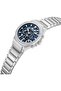 43mm Chronograph Men's Watch with Blue Dial & Stainless Steel Bracelet - 3
